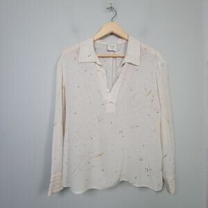 Alysi size 2 Silk Long Sleeve Pullover Top Blouse